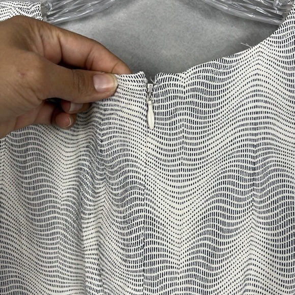 NWT Gap Dress Small White Black Printed Tie Waist Sleeveless Pockets - Picture 14 of 14